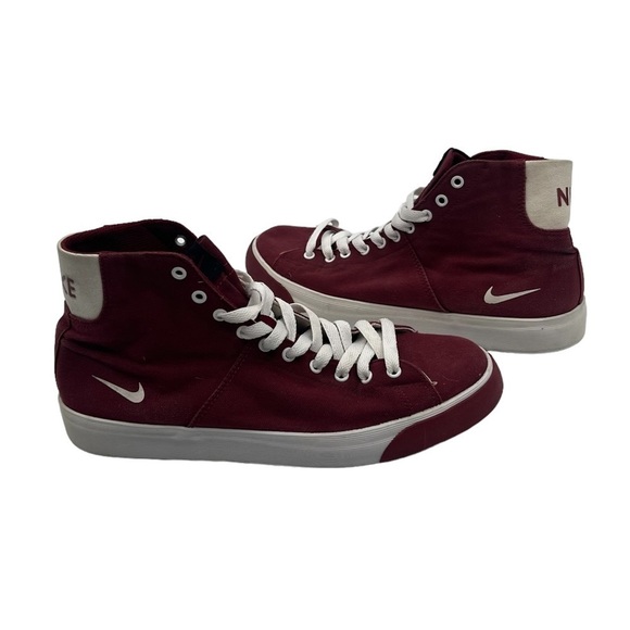 Nike Burgundy Player High Top Sneakers Size 9 Men’s - Picture 1 of 9